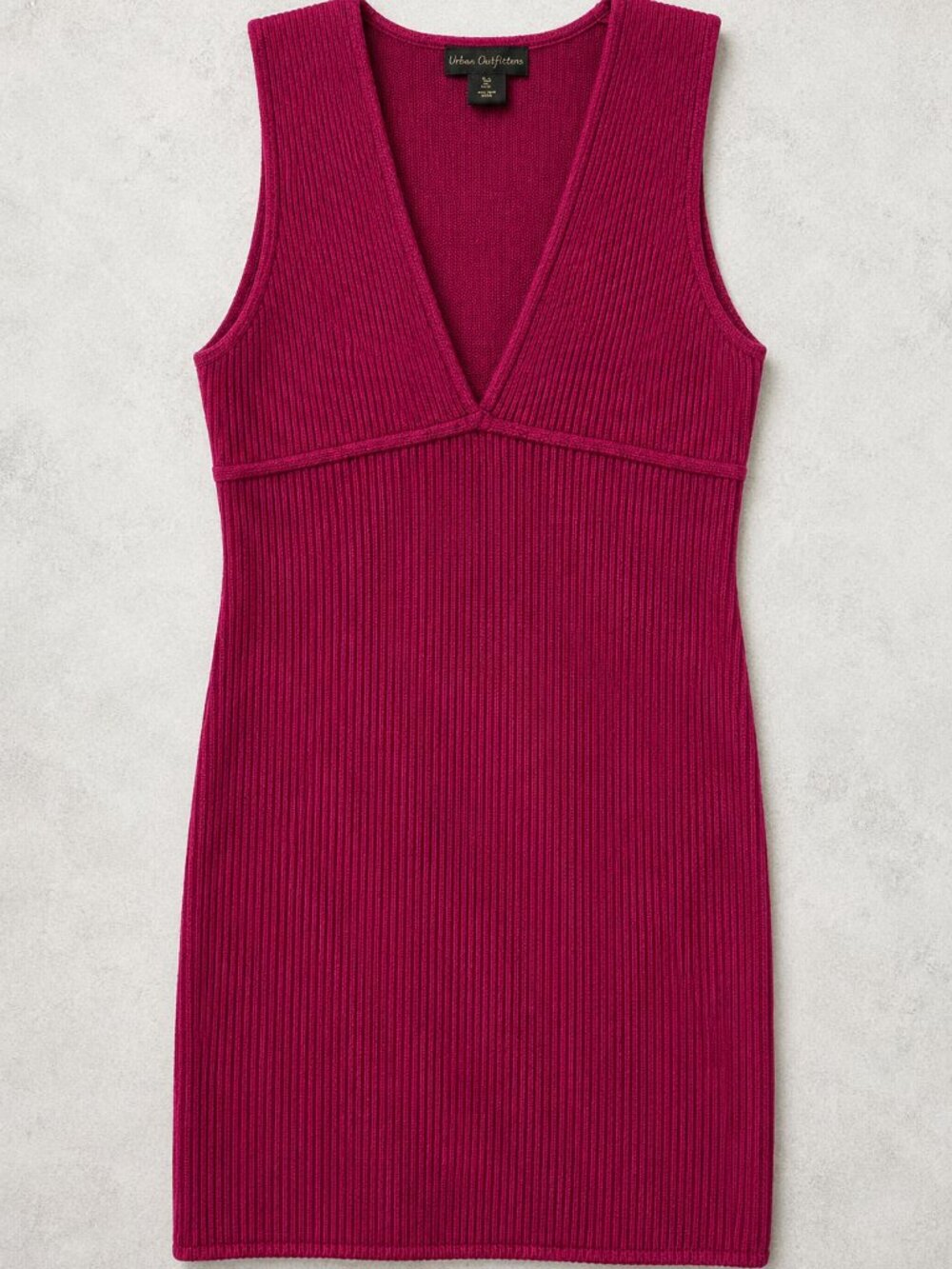 House of Harlow Women's Ribbed Deep V-Neck Sweater Magenta Dress size Large